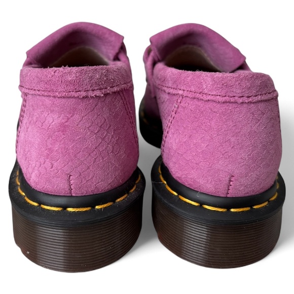 Dr. Martens Adrian Snaffle Thrift Pink Repello Calf Python Embossed Loafers Sz 7 - Picture 7 of 11